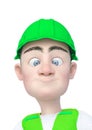 Builder cartoon is pucker