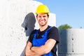 Builder of construction site with canalization project Royalty Free Stock Photo