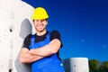 Builder of construction site with canalization project Royalty Free Stock Photo