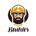 Builder, constructor logo. Industry, support, service, repair, overhaul icon or symbol. Royalty Free Stock Photo