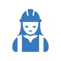 Builder, contractor, worker icon / blue color