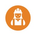 Builder, contractor, worker icon / orange vector