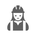 Builder, contractor, worker icon / gray color
