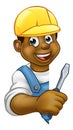 Builder Electrician Cartoon Character