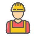 Builder filled outline icon, build and repair Royalty Free Stock Photo