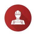 Builder flat design long shadow glyph icon Royalty Free Stock Photo