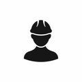Builder flat vector icon. Builder black icon in flat style for web design