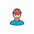 Builder flat vector icon. Colored builder icon in flat style for web design