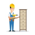 Builder furniture assembler construction worker fl Royalty Free Stock Photo