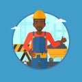 Builder giving thumb up vector illustration. Royalty Free Stock Photo