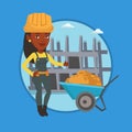 Builder giving thumb up vector illustration.