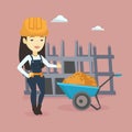 Builder giving thumb up vector illustration. Royalty Free Stock Photo