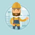 Builder giving thumb up vector illustration. Royalty Free Stock Photo