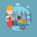 Builder giving thumb up vector illustration. Royalty Free Stock Photo