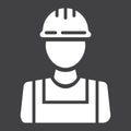 Builder glyph icon, build and repair, construction Royalty Free Stock Photo