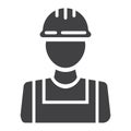 Builder glyph icon, build and repair, construction Royalty Free Stock Photo