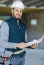 builder in hardhat with clipboard in development property