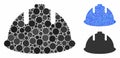 Builder Helmet Mosaic Icon of Spheric Items Royalty Free Stock Photo