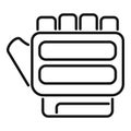 Builder holding bricklaying tool gloves icon outline Royalty Free Stock Photo