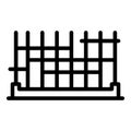 Builder house metal net icon, outline style