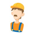 Builder icon in cartoon style