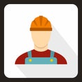 Builder icon, flat style Royalty Free Stock Photo