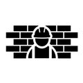 Builder icon. Good job of construction worker Royalty Free Stock Photo