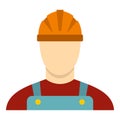 Builder icon, flat style Royalty Free Stock Photo