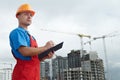 Builder inspector at construction Royalty Free Stock Photo