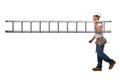 Builder with ladder Royalty Free Stock Photo
