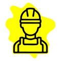 Builder line icon, engineer and man, construction worker sign Royalty Free Stock Photo