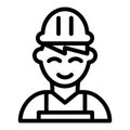 Builder line icon. Engineer vector illustration isolated on white. Worker outline style design, designed for web and app Royalty Free Stock Photo