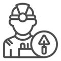 Builder line icon. Engineer vector illustration isolated on white. Worker outline style design, designed for web and app Royalty Free Stock Photo