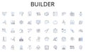 Builder line icons collection. Consumer, Merchandise, Sales, Shopping, Inventory, POS, Advertising vector and linear