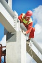 Builder millwright worker at construction site