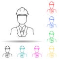 builder multi color style icon. Simple glyph, flat vector of proffecions icons for ui and ux, website or mobile application Royalty Free Stock Photo