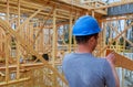 Construction Contractors building new home Royalty Free Stock Photo