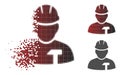 Shredded Dotted Halftone Builder Person Icon