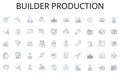 Builder production line icons collection. E-commerce, Retail, Trade, Supply, Inventory, Logistics, Wholesale vector and