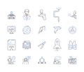 Builder production outline icons collection. Constructor, Fabricator, Manufacturer, Assembler, Producer, Carpentry