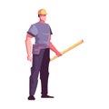 Builder With Ruler Composition Royalty Free Stock Photo
