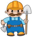 Builder with a shovel