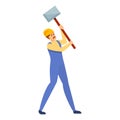 Builder shovel icon, cartoon style