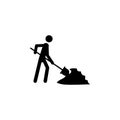 builder with shovel icon. Element of people at work icon for mobile concept and web apps. Detailed builder with shovel icon can be Royalty Free Stock Photo