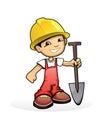 Builder with shovel