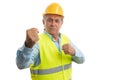 Builder showing fists Royalty Free Stock Photo