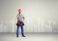 Builder showing thumbs up Royalty Free Stock Photo