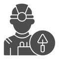 Builder solid icon. Engineer vector illustration isolated on white. Worker glyph style design, designed for web and app Royalty Free Stock Photo