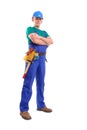 Builder with toolbelt Royalty Free Stock Photo