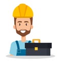 Builder with toolbox avatar Royalty Free Stock Photo